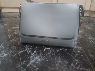 Bolso de mano mujer azul grisáceo