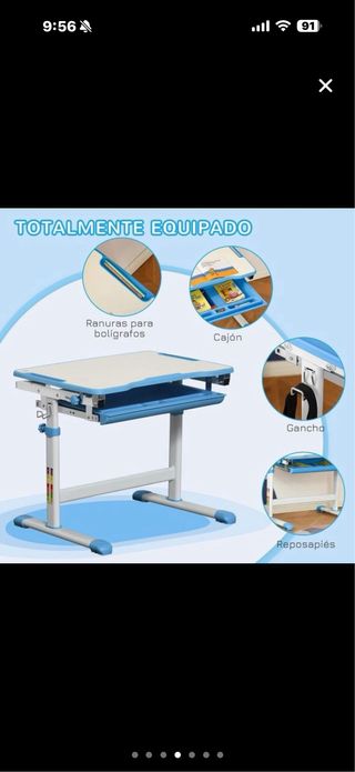 Escritorio y Silla Infantil Ajustable