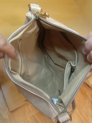 Bolso de mano mujer beige