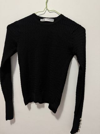 Suéter Zara Negro Texturizado