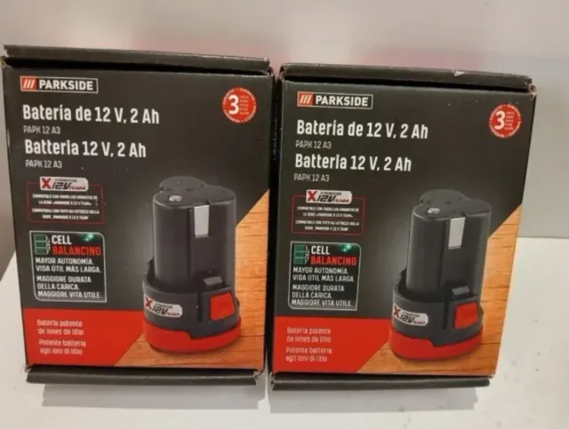 2 Batterie Parkside 12V 2Ah
