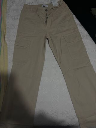 Pantalones Cargo Zara Beige