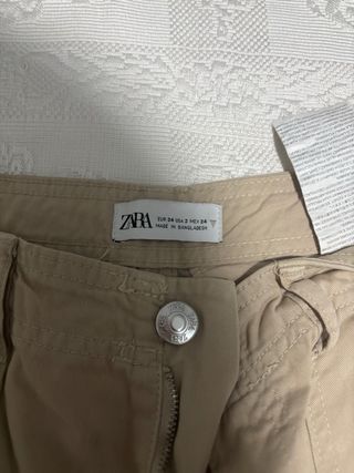 Pantalones Cargo Zara Beige