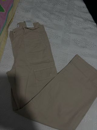 Pantalones Cargo Zara Beige