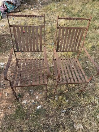 Conjunto 8 Sillas Hierro Terraza Antiguas