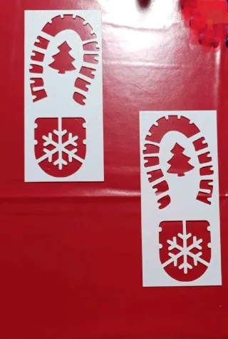 Plantilla Pie Navidad Árbol Copo Nieve