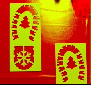 Plantilla Pie Navidad Árbol Copo Nieve