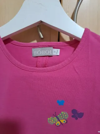 Camiseta mariposas niña rosa
