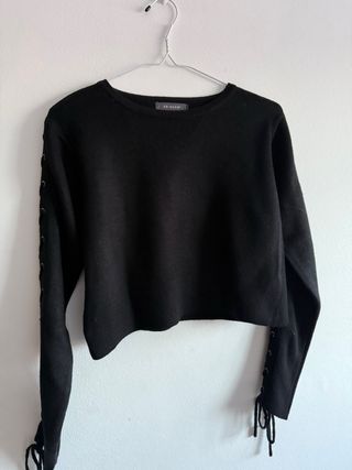 Jersey crop top Primark negro