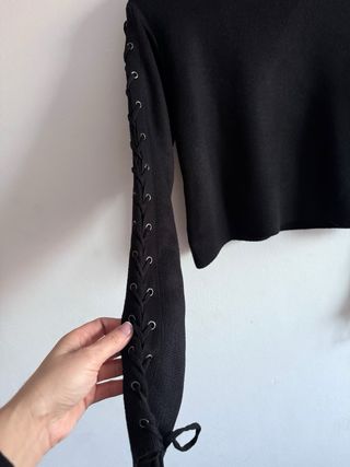 Jersey crop top Primark negro