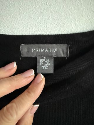 Jersey crop top Primark negro