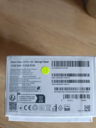 Xiaomi Redmi Note 13 Pro+ 5G, 12 GB+512 GB nuovo