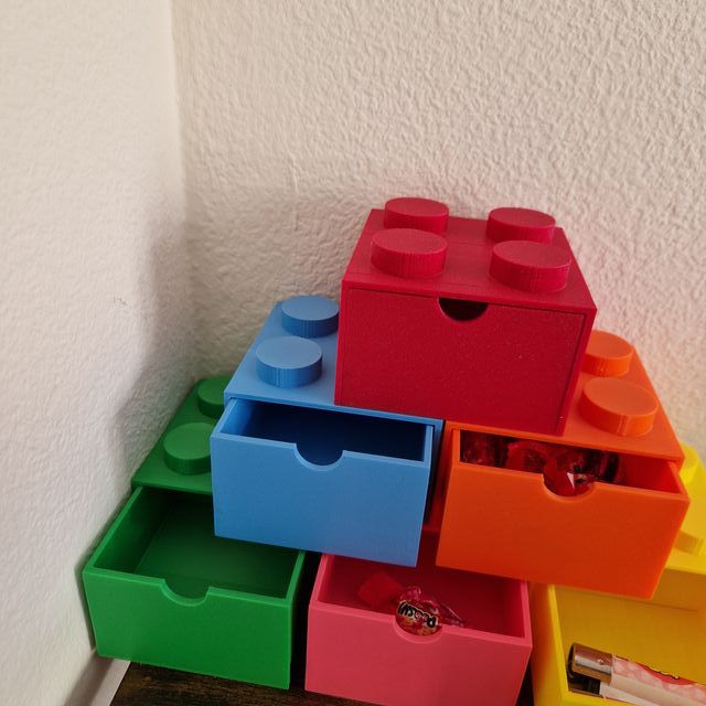 6 Scatole impilabili stile Lego, nuove