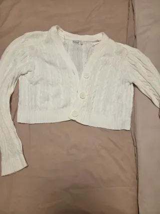 Cárdigan Stradivarius Blanco Talla S