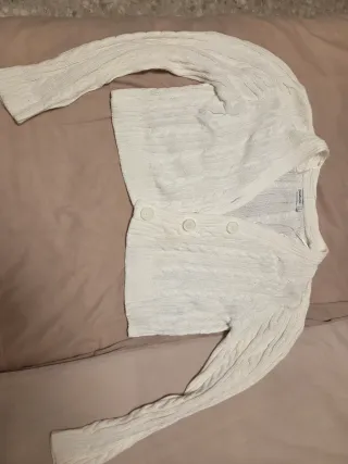 Cárdigan Stradivarius Blanco Talla S