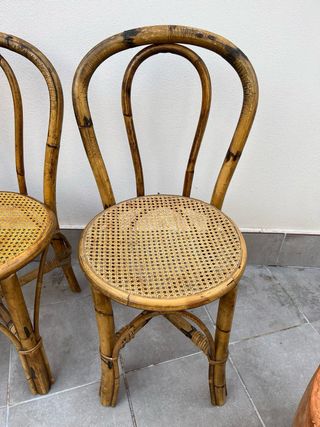 Sillas bambú rejilla Thonet antiguas (4uds)