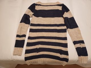 Jersey rayas beige y azul talla M
