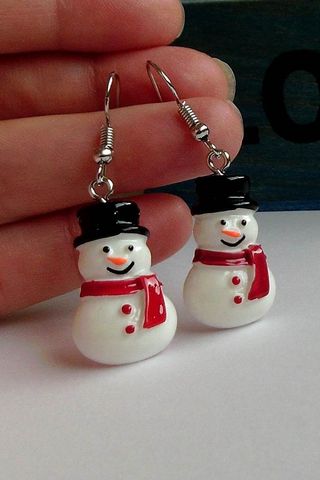 Pendientes de muñeco de nieve