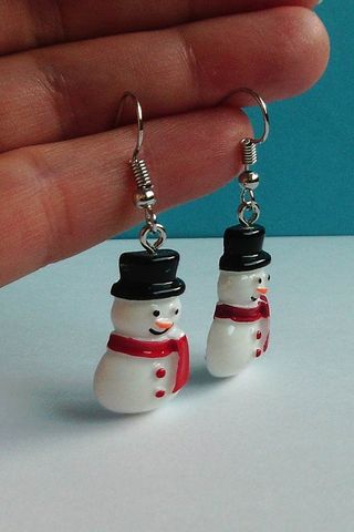 Pendientes de muñeco de nieve