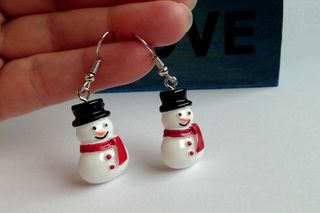 Pendientes de muñeco de nieve