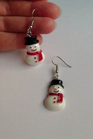 Pendientes de muñeco de nieve