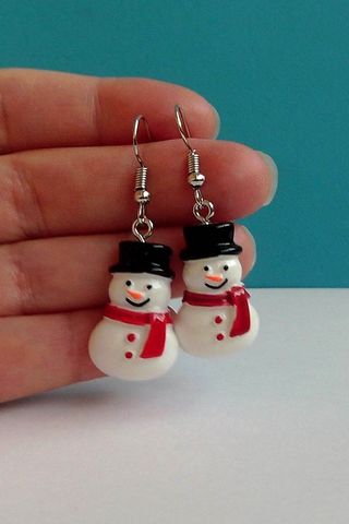 Pendientes de muñeco de nieve