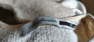 Vestido beige manga tres cuartos