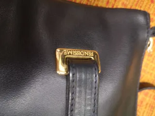 Borsa Fendissime Pelle Nera Cuore