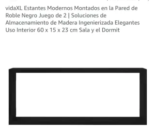 Estantes de pared vidaXL Roble Negro x2