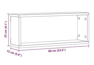 Estantes de pared vidaXL Roble Negro x2