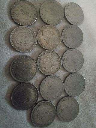 14 Monedas 5 Pesetas. 10 Juan Carlos y 4  Franco