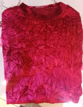 Vestido de fiesta rojo y rosa