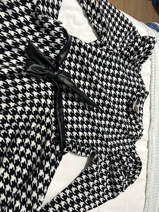 Camiseta Estampada Houndstooth con Lazo