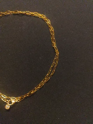 Cadena de acero inoxidable dorada con colgante