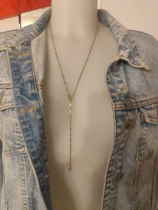 Cadena de acero inoxidable dorada con colgante