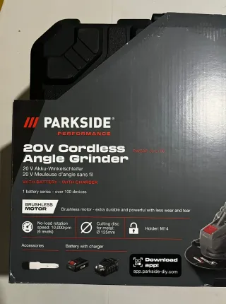 Amoladora Parkside Performance 20V