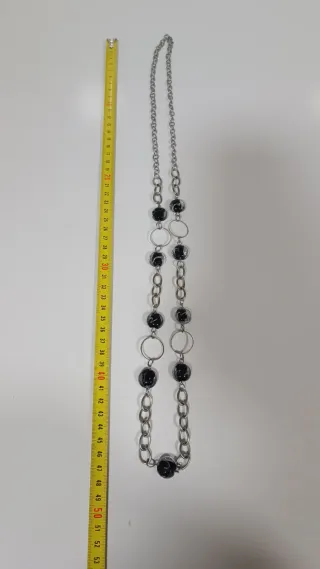 Lote 6 collares plata y negro