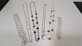 Lote 6 collares plata y negro