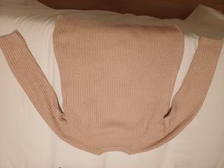 Jersey de punto trenzado color rosa palo