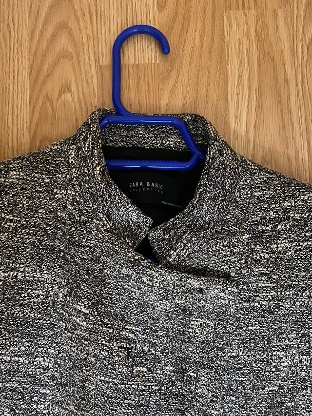 Chaqueta jaspeada mujer gris