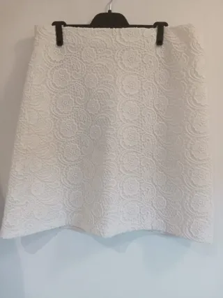 Falda Zara Mujer Blanca Encaje
