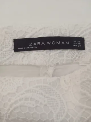 Falda Zara Mujer Blanca Encaje