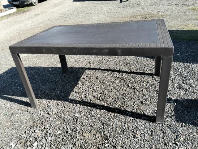 Mesa de jardín de Resina marrón/gris