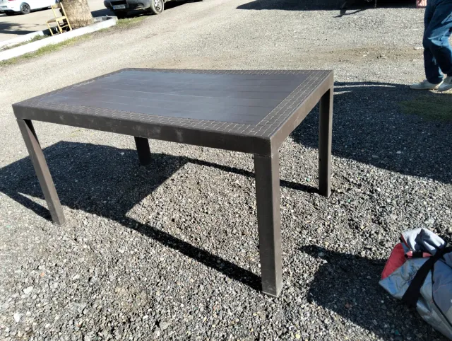 Mesa de jardín de Resina marrón/gris