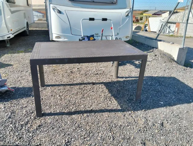 Mesa de jardín de Resina marrón/gris