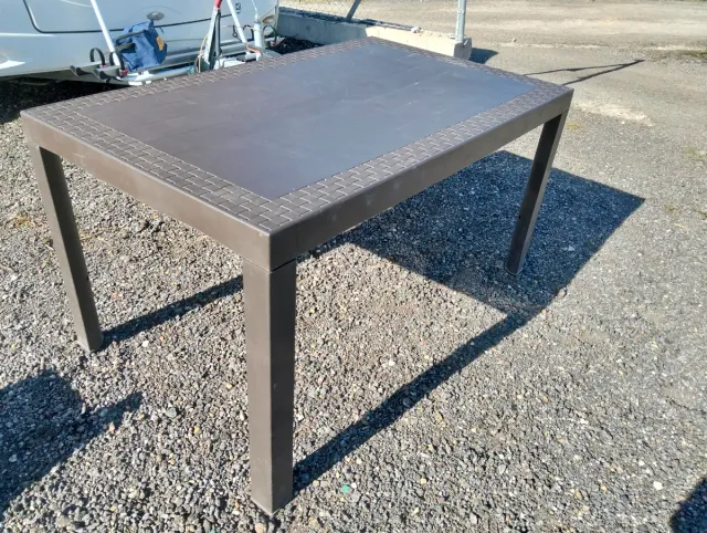 Mesa de jardín de Resina marrón/gris