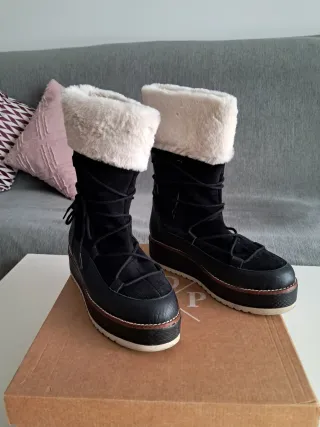 Botas Popa pelo y plataforma negras