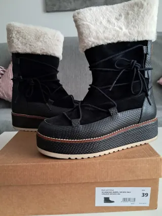 Botas Popa pelo y plataforma negras