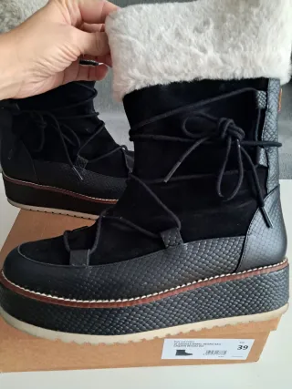 Botas Popa pelo y plataforma negras