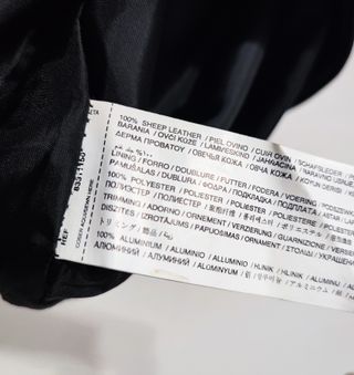 Mango Suit/ Minifalda de cuero genuino negro 34